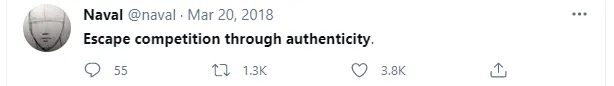 Naval's tweet on authenticity