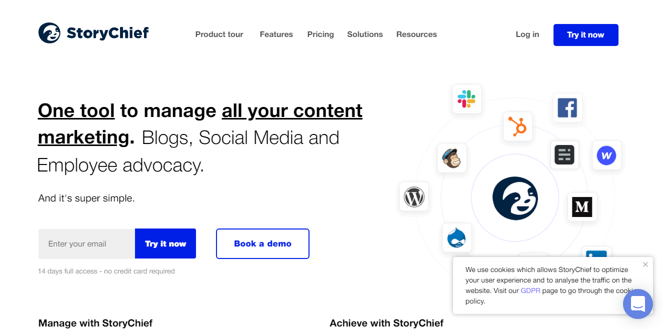 Storychief content optimization tool
