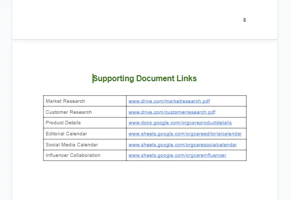 Marketing Plan_Supporting Doc Links