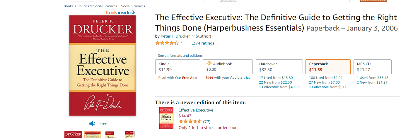 The effective executive by Peter Drucker