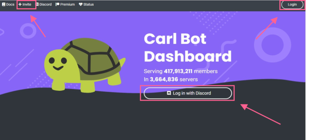 adding carl bot to server
