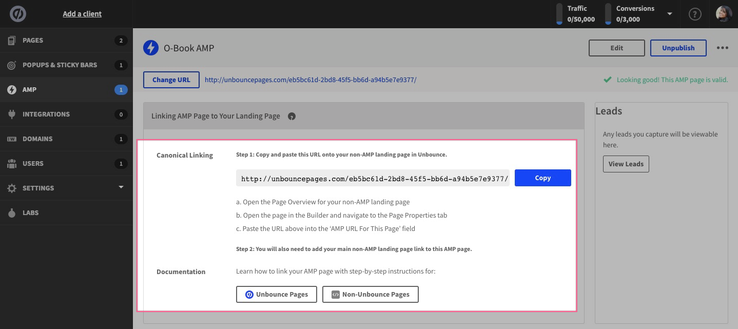 canonical linking unbounce demo and tutorials