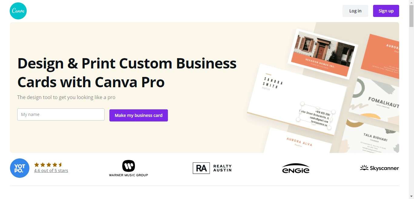 canva virtual business card maker