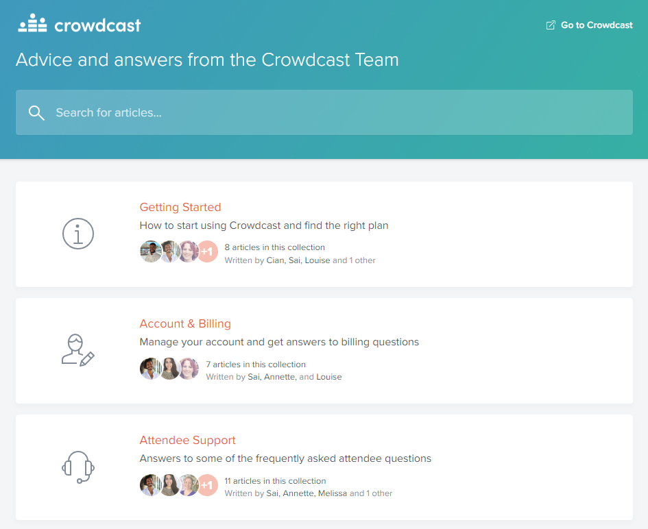 Crowdcast Customer Support